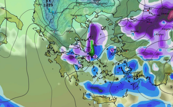 Καιρός Πρωτοχρονιά: Σενάριο και για χιονόπτωση στην Αθήνα από το GFS