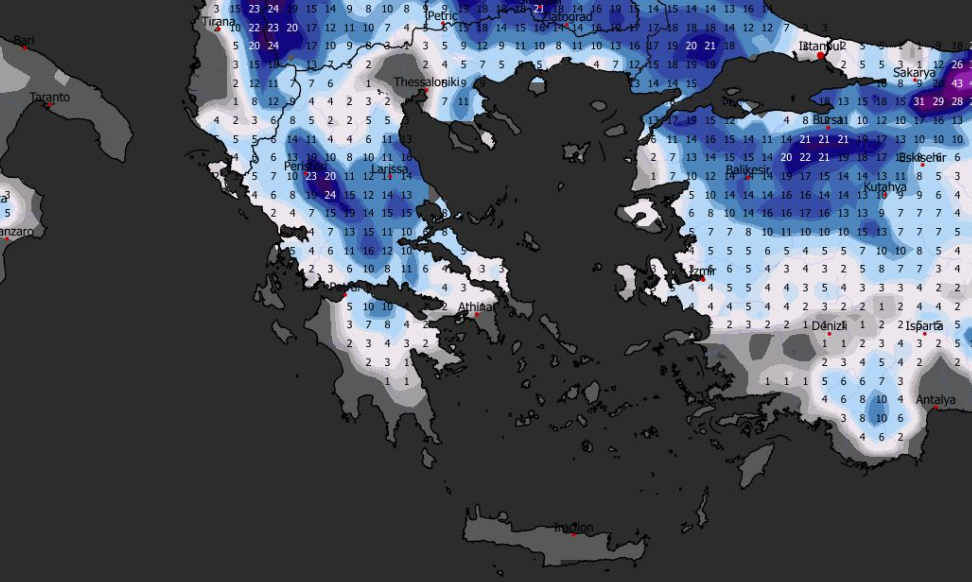 Καιρός 26-12: Φέρνει χιόνια το GFS – Καρέ – καρέ ο χάρτης χιονοκάλυψης