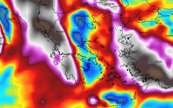 Καιρός 24-1: Δυτικά και ανατολικό Αιγαίο – Πού δίνει το GFS τις περισσότερες βροχές