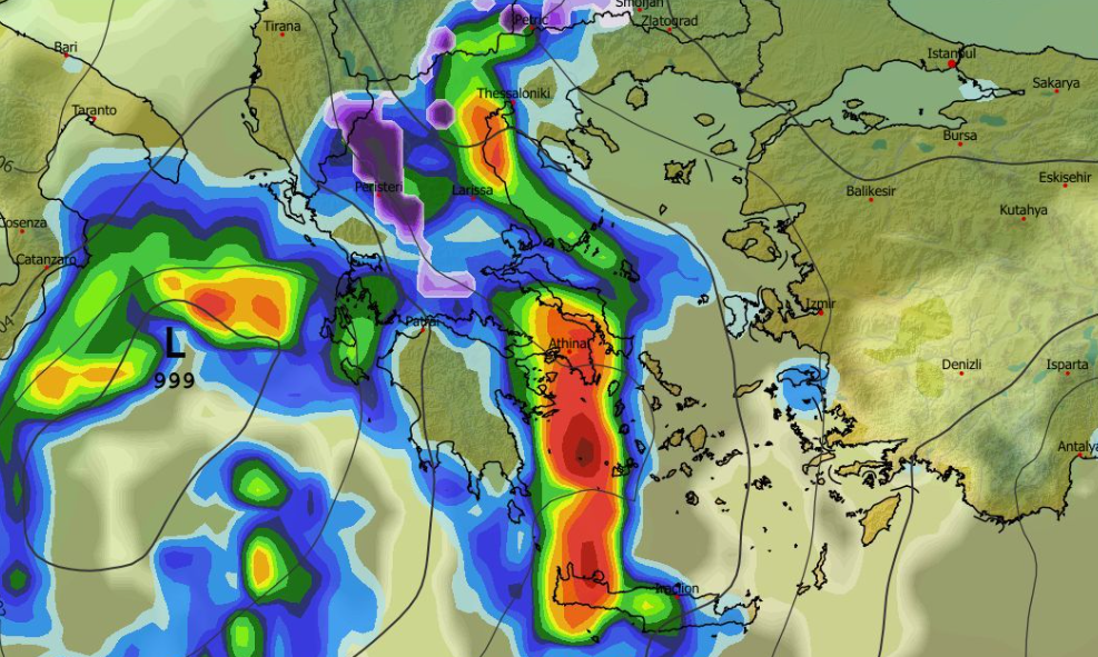 Καιρός 26-1: Επιμένει το GFS – Διαδοχικές κακοκαιρίες έως τη Δευτέρα