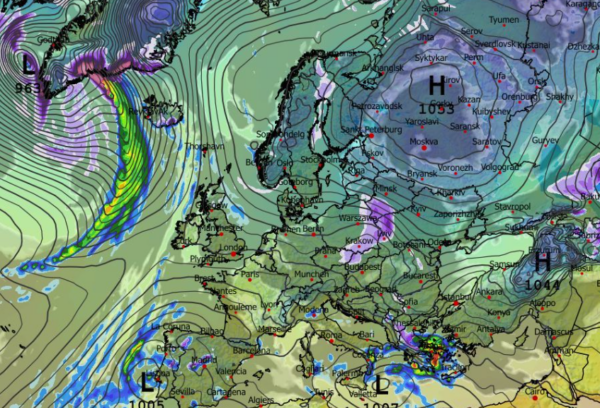 Καιρός 12-1: Τάση διαδοχικών βαρομετρικών χαμηλών από GFS στο τρίτο δεκαήμερο