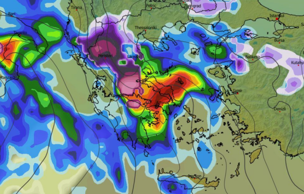 Καιρός 21-1: Πρωινά δεδομένα GFS – Η εξέλιξη της κακοκαιρίας τις επόμενες ώρες (vid)