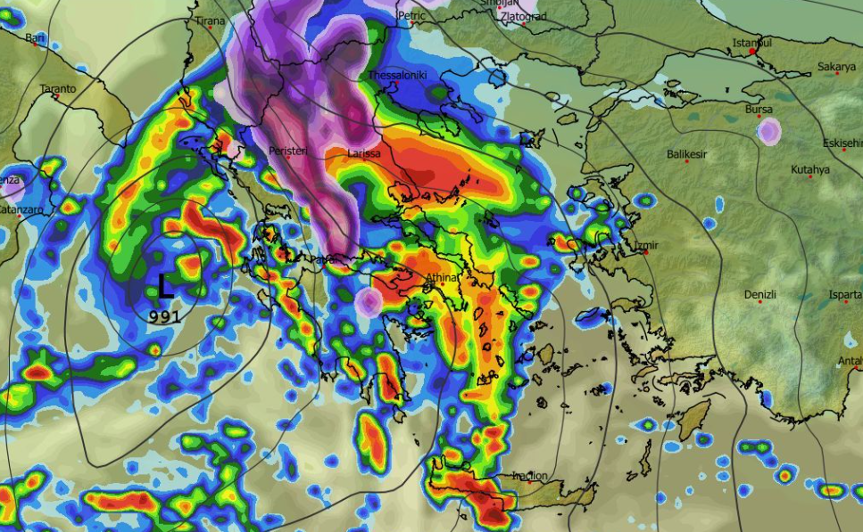 Καιρός 29-1: Καταιγίδες στα πεδινά και χιόνια σε ορεινά – ημιορεινά την Κυριακή
