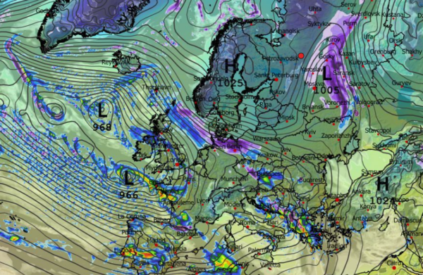 Καιρός 24-1: Εντυπωσιακή παρέλαση βαρομετρικών χαμηλών από το ECMWF