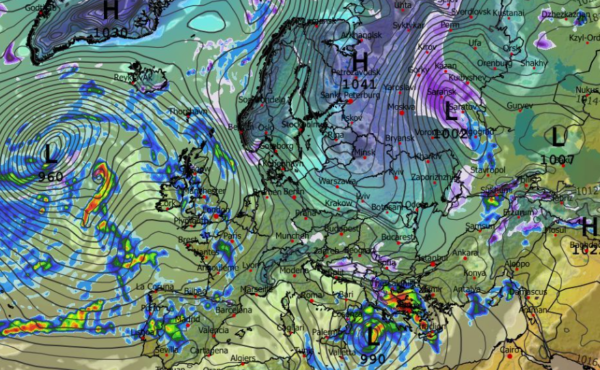 Καιρός 28-1: Νέα δεδομένα GFS – Ενισχύει την κακοκαιρία της Κυριακής (vid)