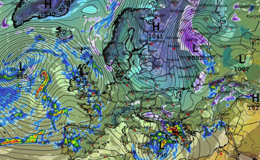 Καιρός 28-1: Νέα δεδομένα GFS – Ενισχύει την κακοκαιρία της Κυριακής (vid)