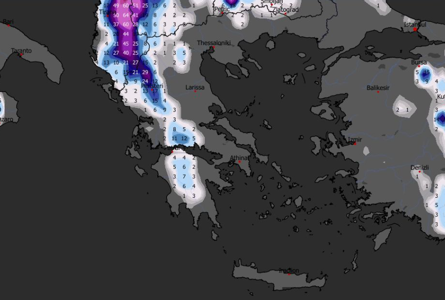 Καιρός 7-1: Επικαιροποιημένος χάρτης χιονοκάλυψης από το ευρωπαϊκό (vid)