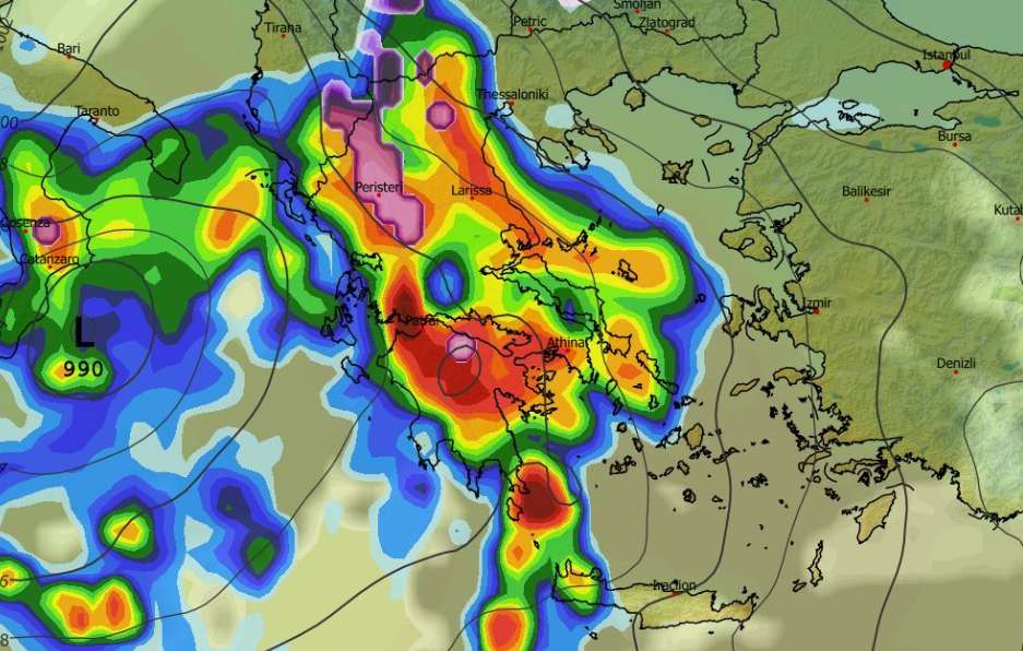 Καιρός 31-1: Νέα δεδομένα GFS – Η πορεία της κακοκαιρίας τις επόμενες ώρες (vid)