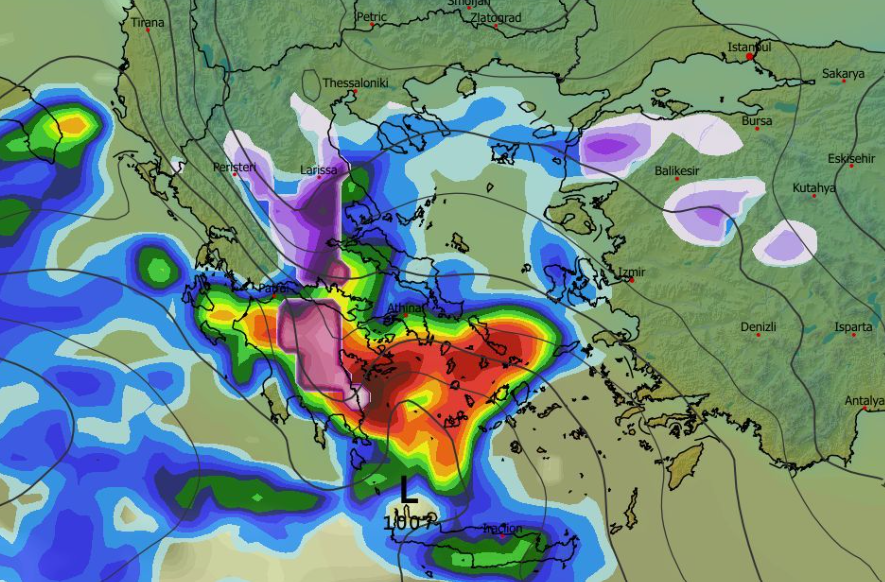 Καιρός 17-1: Δυνητικά επικίνδυνα φαινόμενα την Τετάρτη από το GFS (vid)