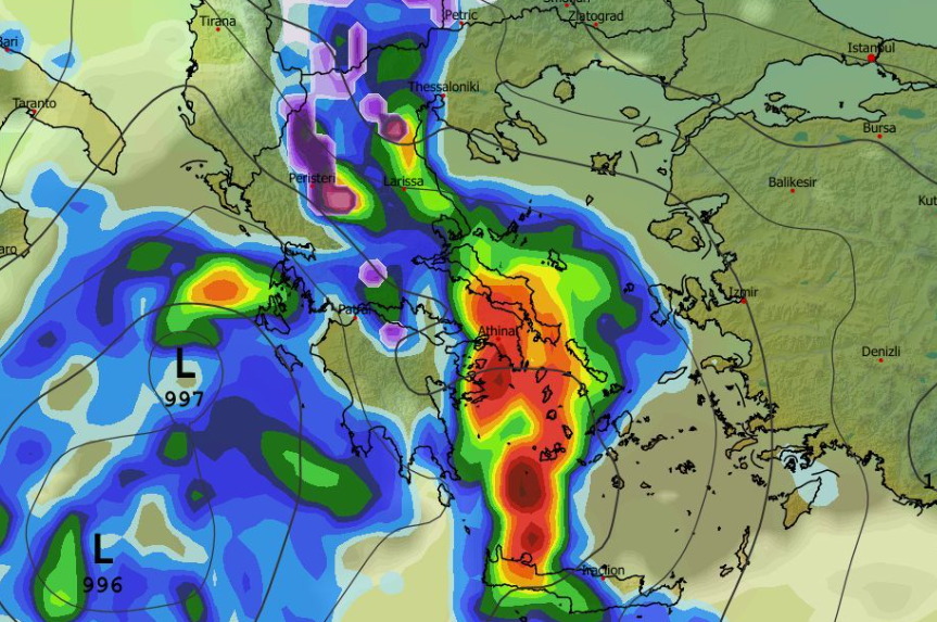 Καιρός 28-1: Ισχυρές διαδοχικές κακοκαιρίες – Πρωινά δεδομένα GFS (vid)