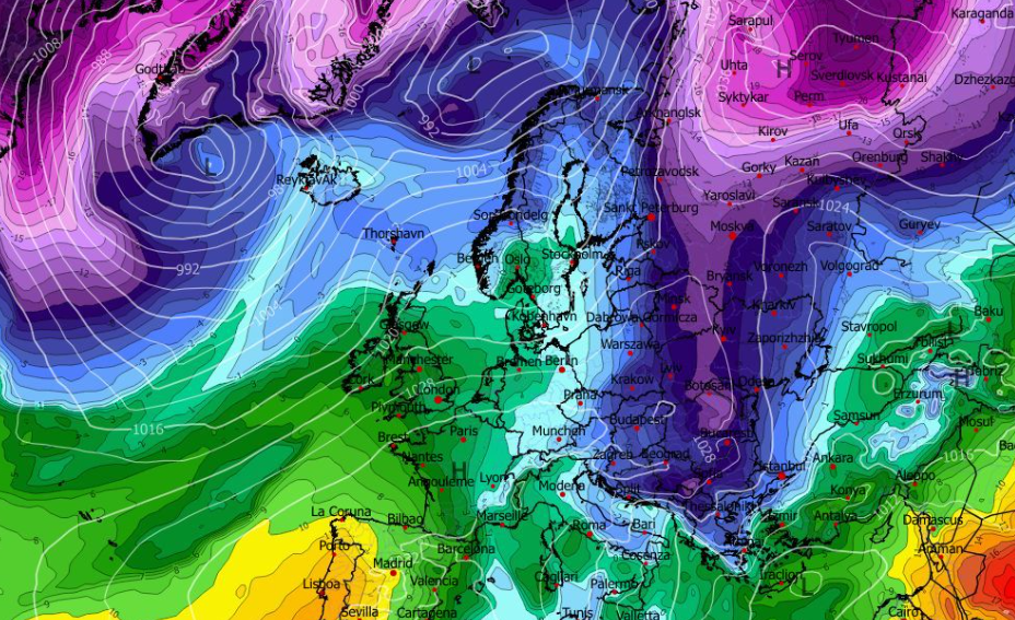 Καιρός 1-1: Μακροπρόθεσμη τάση αερίων μαζών – Χωρίς σοβαρή ψυχρή εισβολή (vid)