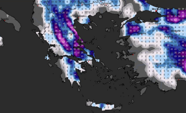 Καιρός 15-11: Σενάριο εκτεταμένης χιονοκάλυψης από το GFS