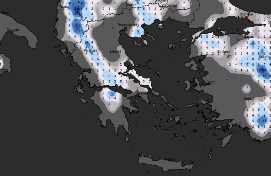 Καιρός: Πού θα χιονίσει; Πρωινά δεδομένα GFS, χάρτης χιονοκάλυψης (vid)