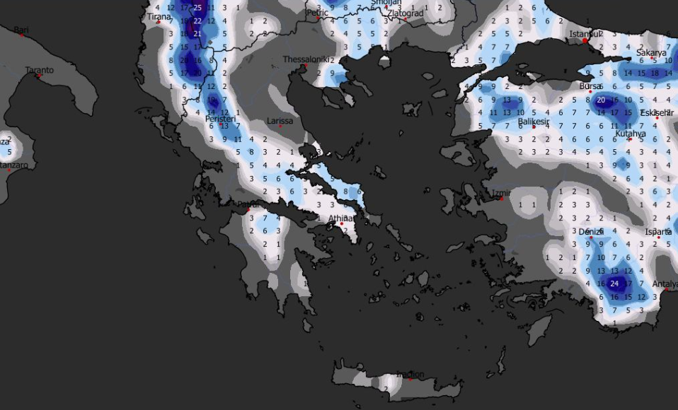 Καιρός 9-1: Στα λευκά η Αττική από το GFS – O χάρτης χιονοκάλυψης (vid)