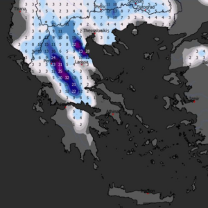 Καιρός 14-1: Πρωινά δεδομένα GFS – Χάρτης χιονοκάλυψης με ενδιαφέρον…