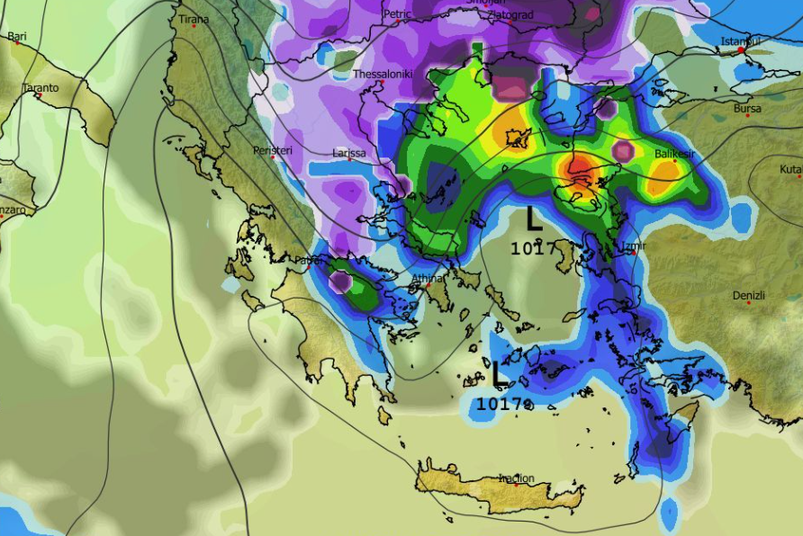 Καιρός 14-2: Επιμένει το GFS για χιόνια και… πεδινά το επόμενο Σάββατο (vid)
