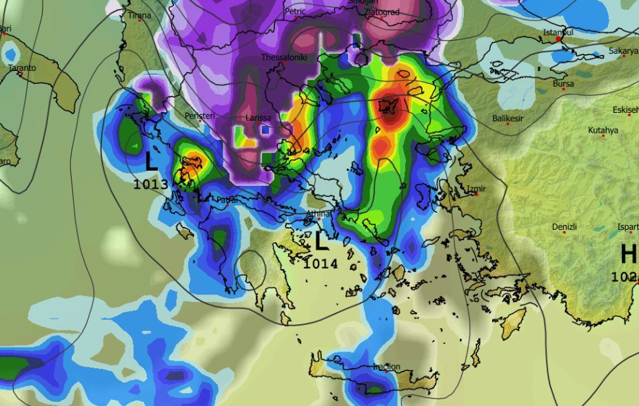 Καιρός 15-2: Νέα δεδομένα GFS για χιόνια (και πεδινά) το Σάββατο (vid)