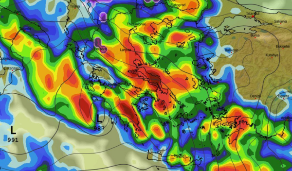 Καικοκαιρία Erminio: Νέα δεδομένα GFS – Ισχυρές καταιγίδες και με διάρκεια (vid)