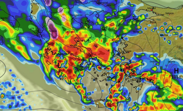 Καιρός 29-3: Επιμένει το ECMWF – Ισχυρή η κακοκαιρία της Τετάρτης