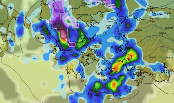 Καιρός 16-3: Νέα δεδομένα GFS – Πού βγάζει ισχυρές βροχές και χιονοπτώσεις