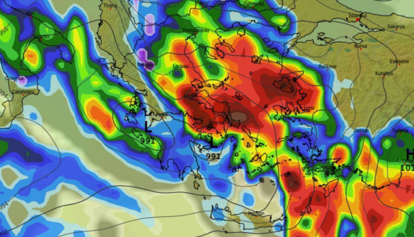 Κακοκαιρία Erminio: Η πορεία των καταιγίδων τις επόμενες ώρες (vid)