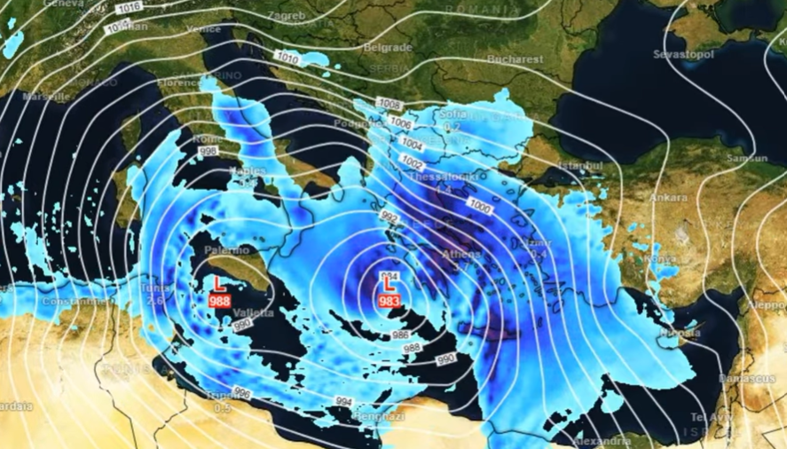 Καιρός 28-3: Προειδοποίηση Κολυδά για ισχυρή κακοκαιρία και κίνδυνο βαθιάς κυκλογένεσης (vid)