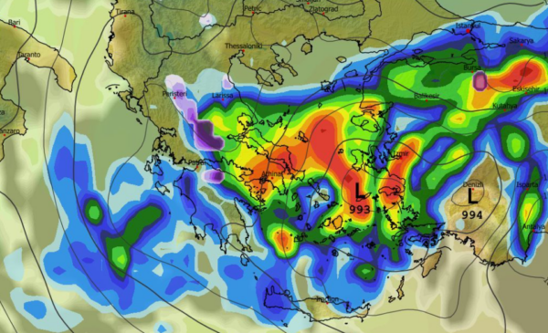 Καιρός 21-3: Διαδοχικές κακοκαιρίες στον ορίζοντα – Νέα δεδομένα GFS (vid)